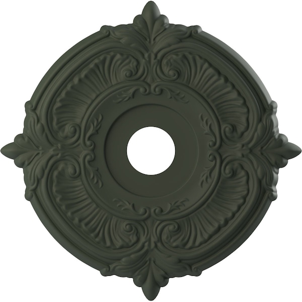 Ekena Millwork Attica PVC Medallion (Canopies up to 6 3/4"), 19"OD x 3 1/2"ID x 1"P, Satin Hunt Club Green CMP19ATGHC - main